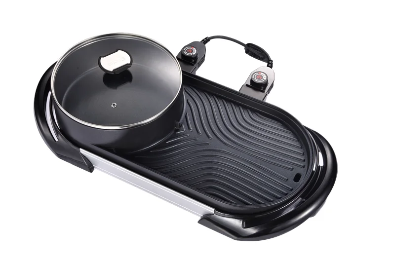 6 People Home Appliance Kitchen BBQ Electric Hot Pot and Grill