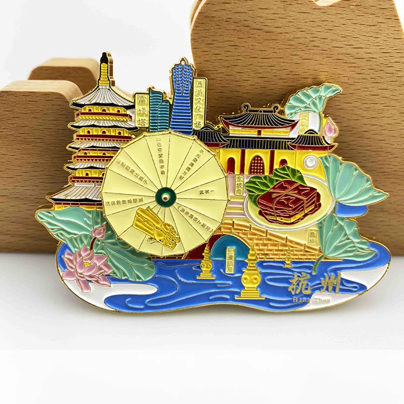 Souvenir Fridge Magnets for Home Decoration Metal Enamel World Map Shaped Magnets Refrigerator
