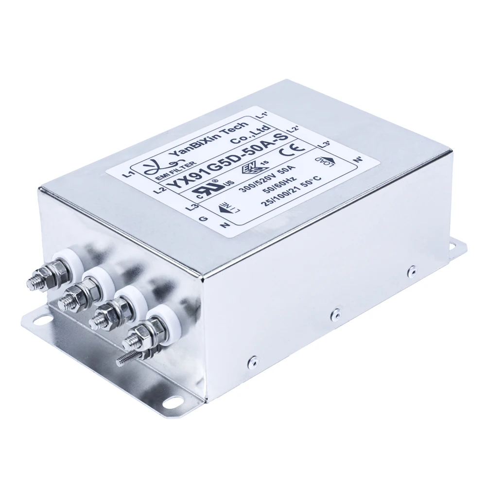 High Frequency Attenuation Up To 300MHz EMI Filter Three Phase Filter For Industrial Equipment
