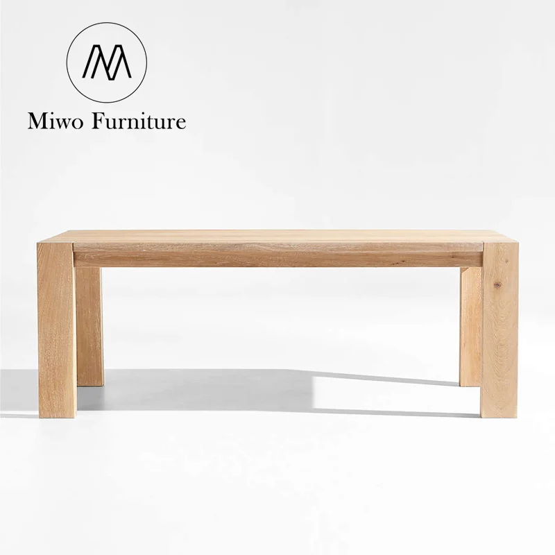 custom furniture Contemporary home Natural White Oak Solid Wood Dining Table dining room table and chair 10 12 seats combination