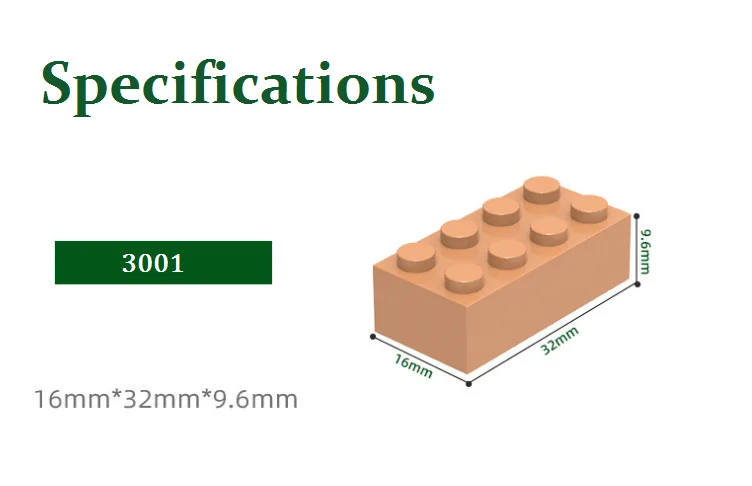 Factory Direct Sell DIY Creative Play Compatible ID 3001 2*4 2x4 Brick 2 x 4 DIY Building Block for MOC