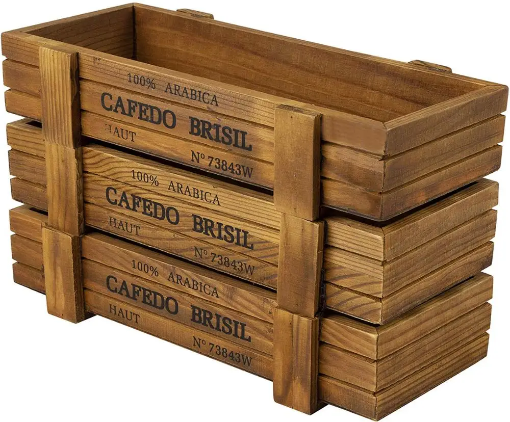 Rectangular Planter Box, Wooden Succulent Plant Trough Box Flower Pot