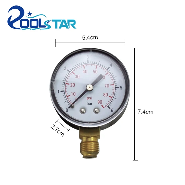 Poolstar swimming pool water pressure gauge side mounted