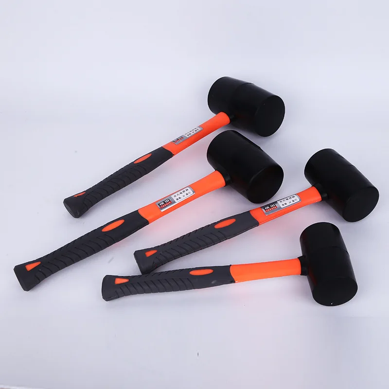 Carpentry tool kit plastic handle rubber hammer tile installation hammer decoration tool elastic rubber hammer