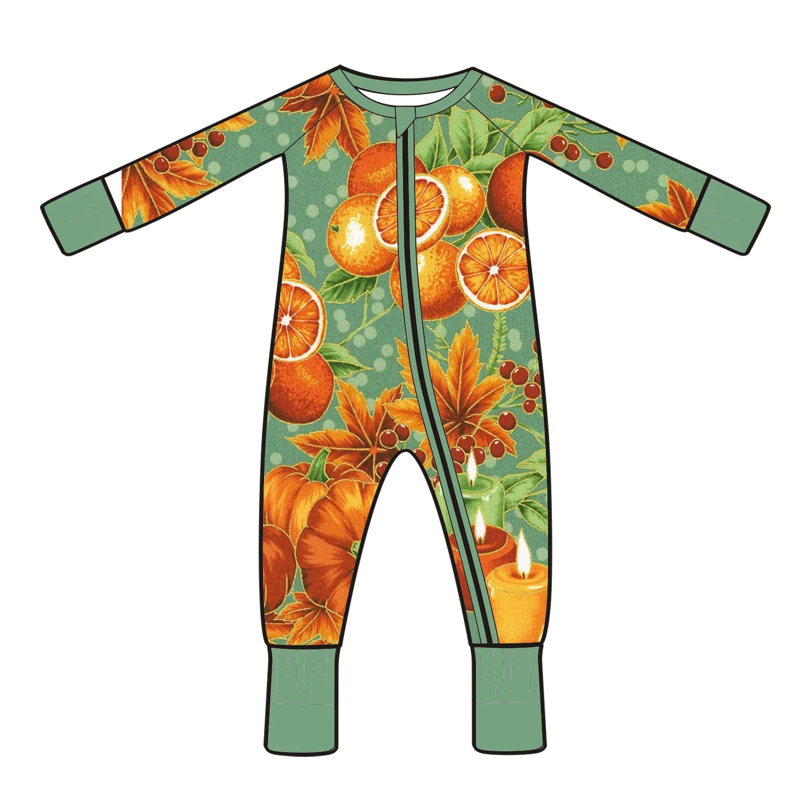 Custom Print Zippy Bamboo Viscose preemie Jumper suit Pajamas Newborn Sleepers Baby Stride Zipper Rompers