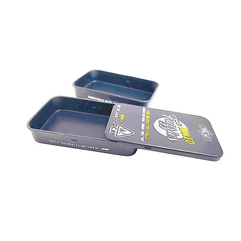 mini embossed slide for pre roll cardboard box embossing aluminium box sliding lid rechteck metal sliding lip tins