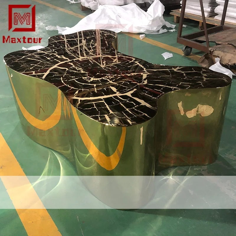 Luxurious Golden tree shape stainless steel coffee table for sale
