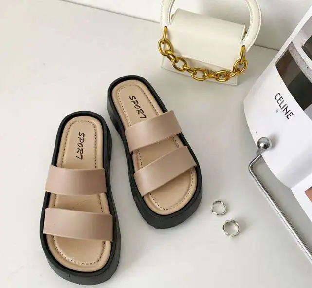 2024 NEW MZ  Summer Beach Flat Ladies two band Slippers and Sandals New Design Slide Slippers for Women Outdoor Slippers