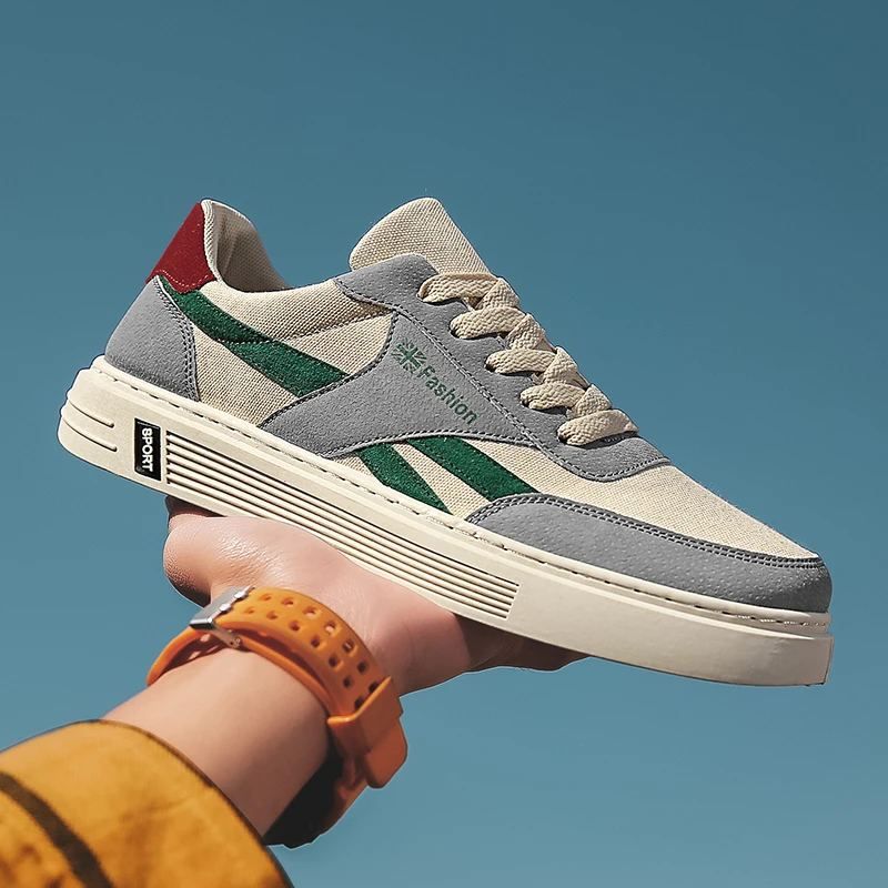 Бесплатный образец кроссовки Vesace с цепной реакцией Мужская обувь из Вьетнама холщовая