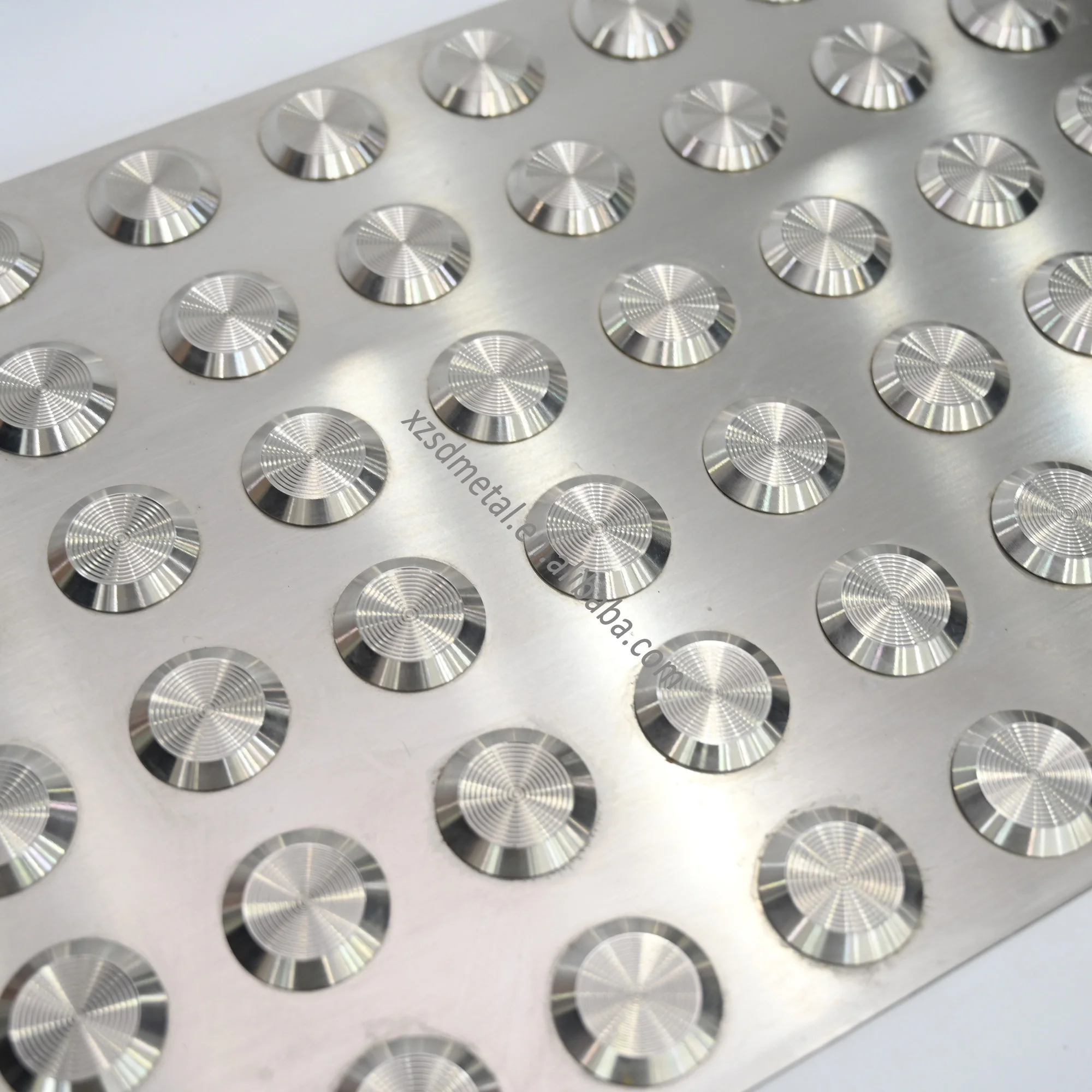 Stainless Steel TGSI Anti-slip Warning 600 x 300 Tactile Plate with Anti-slip grit top Composite Integrated Warning TGSI plate