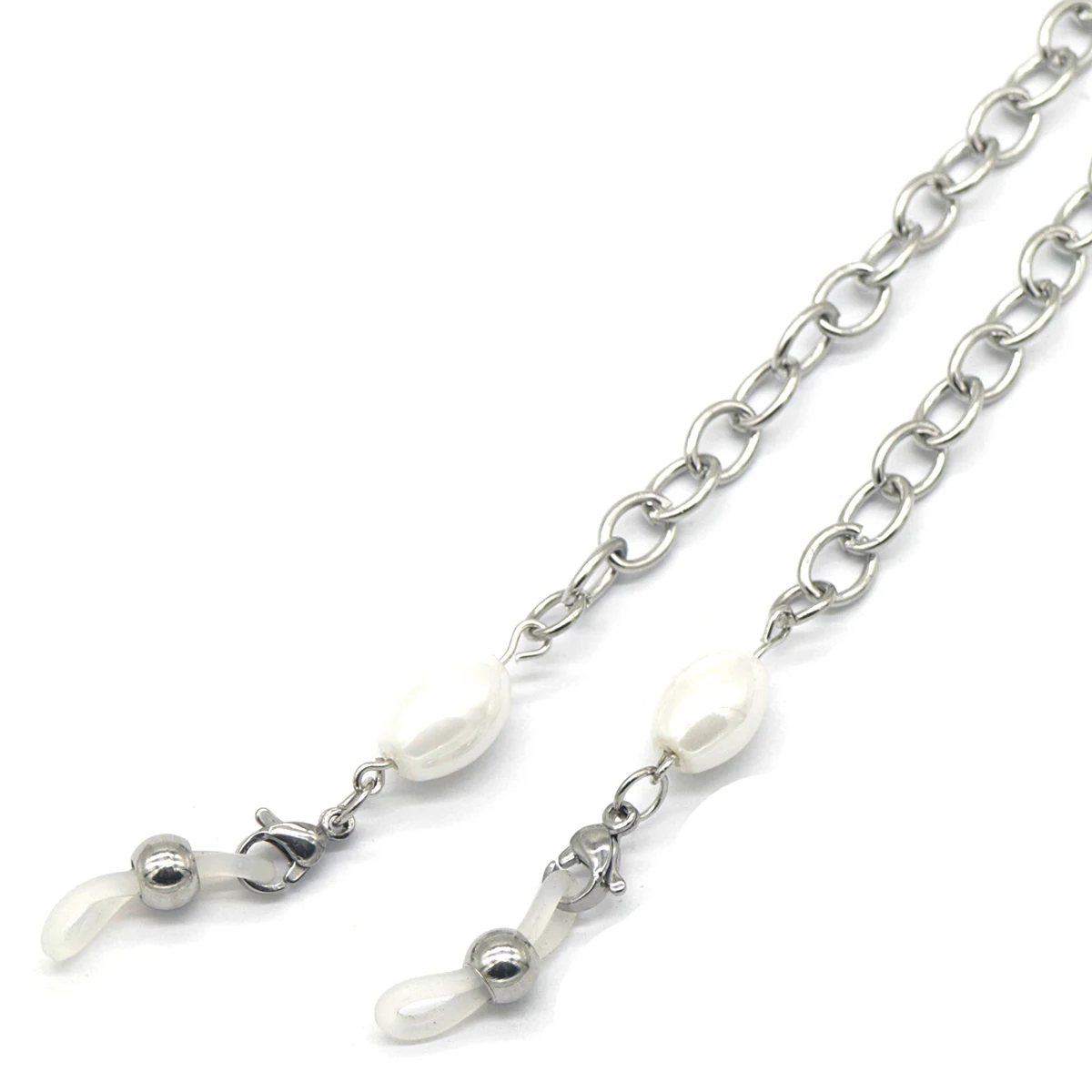 SGL052  Spectacle Reading Glass Chain Stainless steel Simple Oval Shell Pearl Eyeglass and Sunglass Holder Necklace