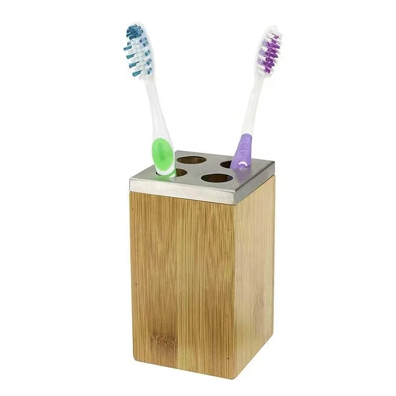 Diyue Factory Outlet Bathroom 6 PC Customized Eco-friendly Natural Dish Soap Dispenser Set Wash Bamboo Bathroom Accessories Sets
