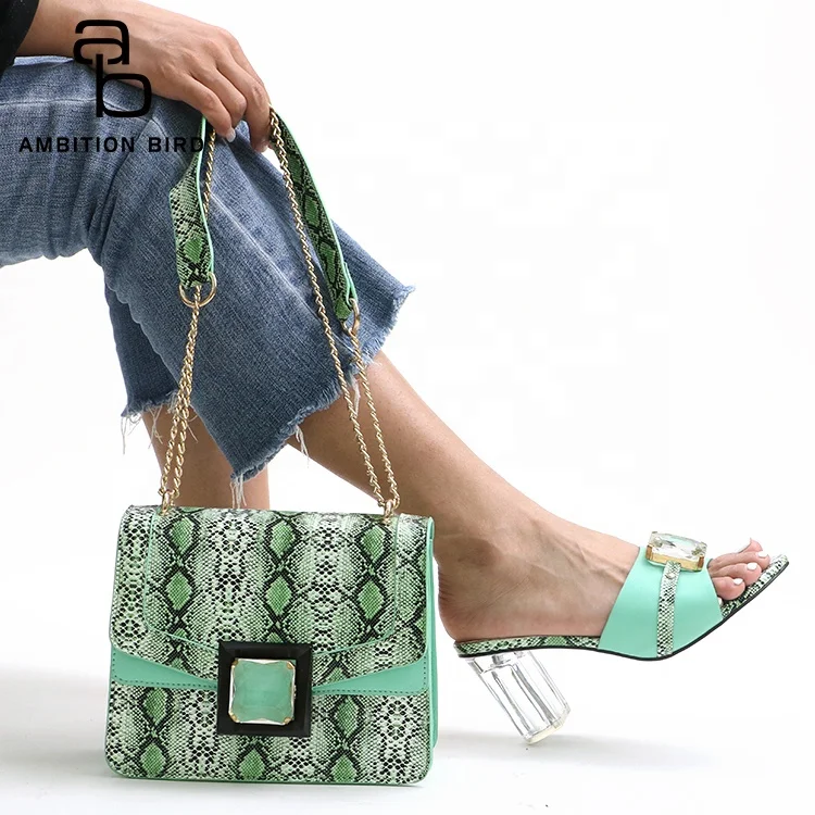 Italy Fashion Trend Brand Matching Bag And Shoe Ladies Casual Bag And Shoes For Women