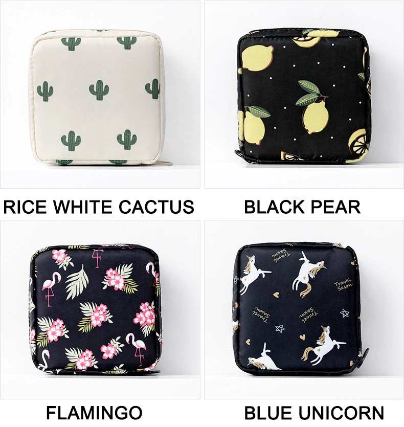 Fashion New Portable Mini cosmetic pouch travel Small Bag for female cute tampon storage Girl Sanitary Napkin pad makeup bag