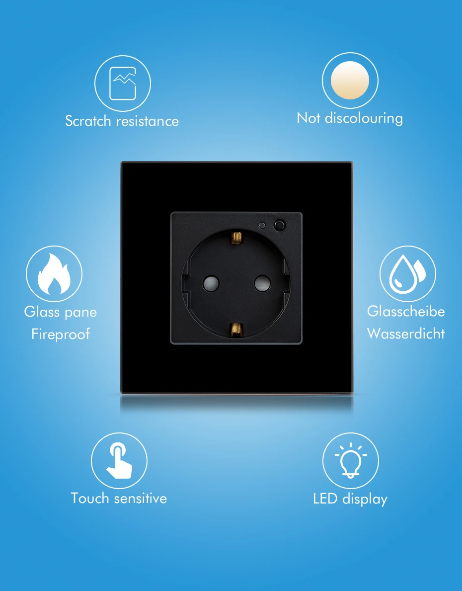  Умная настенная розетка Tuya универсальная Европейская с поддержкой Wi-Fi 16 А alexa Europe