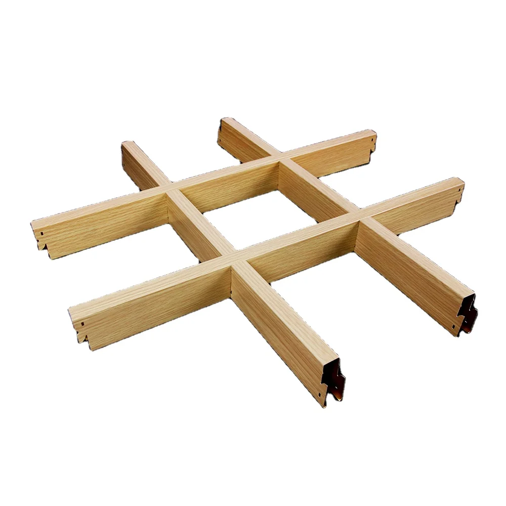 Fashionable aluminium alloy open cell ceilings restaurant grid 150mm grate aluminum grille ceiling tile