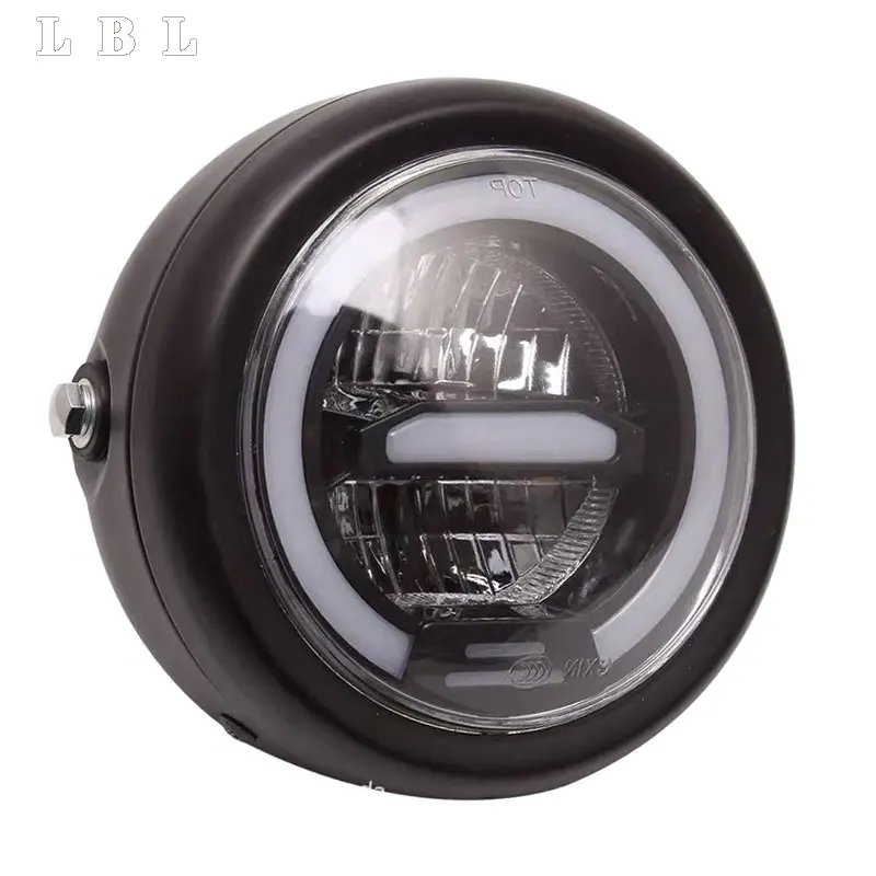 6' 12v Bright Drl Led Motorcycle Headlight Headlamp Head Light For Motorcycle Cafe Racer