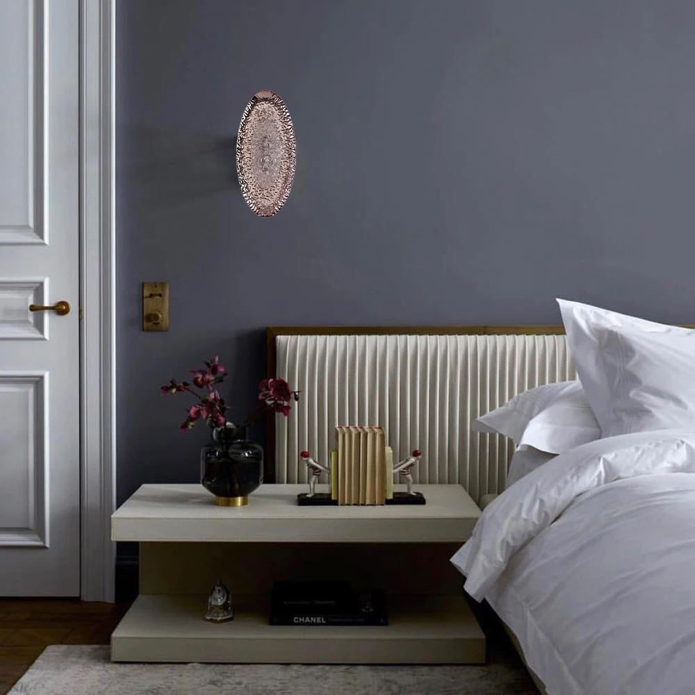 Modern art handmade glass wall lights for home indoor wall decoration Brass glass luxury wall lamp