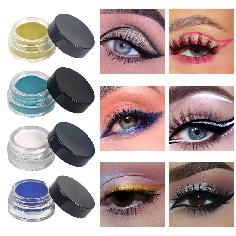 Black Eye Liner Gel Smudge Proof Long Lasting Waterproof Eyes Makeup Colorful Cosmetics Women Beauty Eyeliner