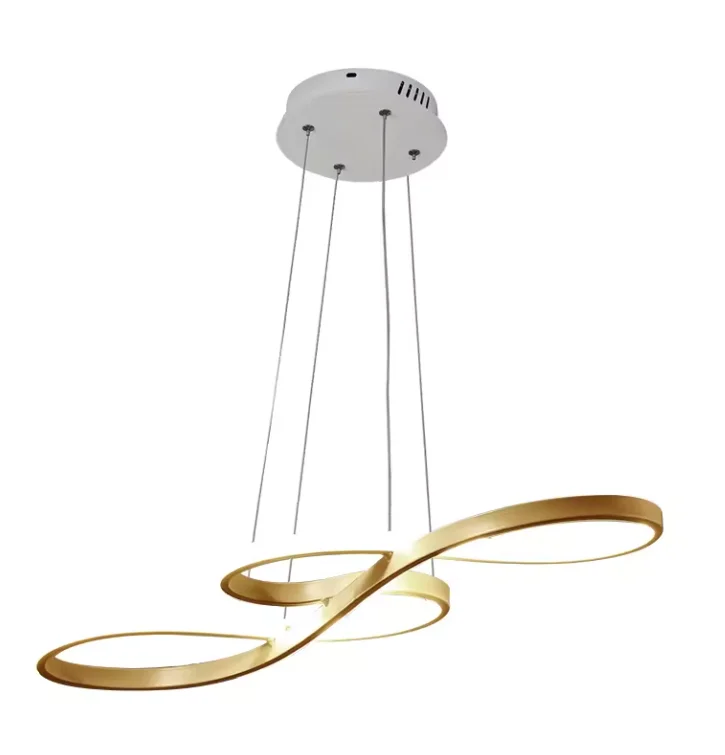 Designer Minimalist Nordic Lights Restaurant Living Room Iron Curved Linear Ring Pendant Light