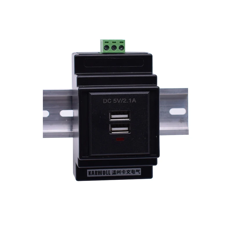 
USB DIN rail modular socket DC5V 2.1A output fiber optic distribution box ONU socket power Adapter 