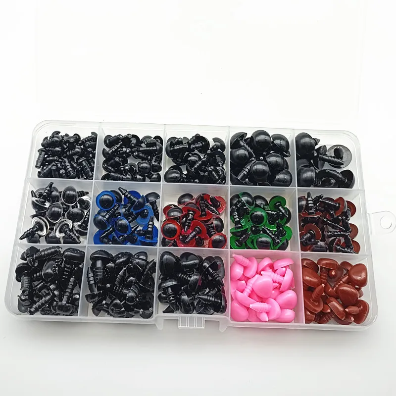 248 Pieces Plastic Craft  Safety Eyes and Nose Box Set Kit For Crochet Dolls