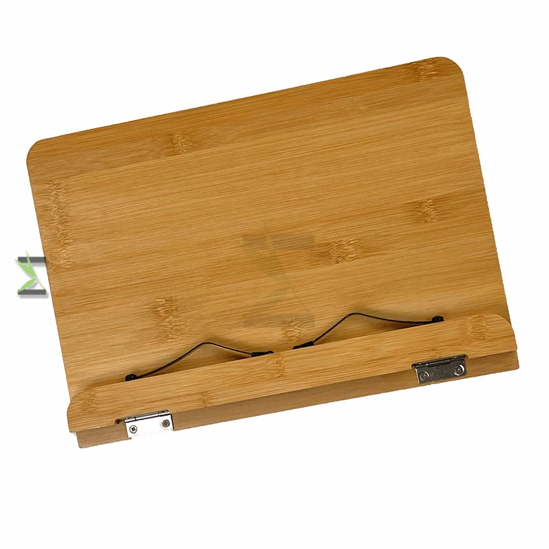 Bamboo Book Stands & Holders for Reading Hands Free in Bed,Cookbook,Textbook,Law,with 5 Adjustable Height Laptop Stand