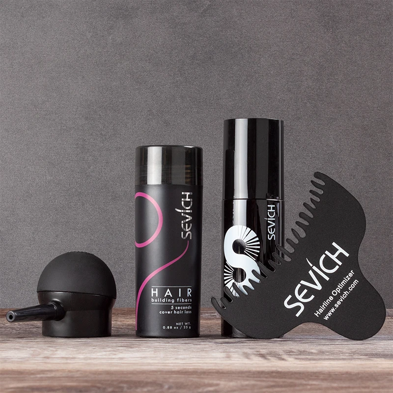Sevich Private Label Hair Loss Instant Thickening Treatment Spray Hair Building Fiber Powder