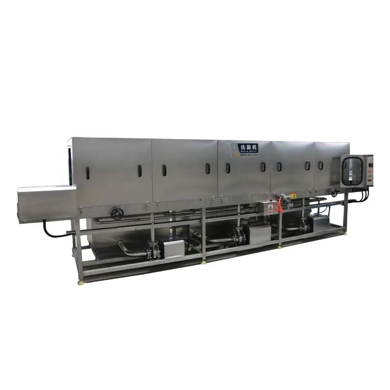 Industrial customization washing machine washing tunnel for Plastic crates, boxes,and containers
