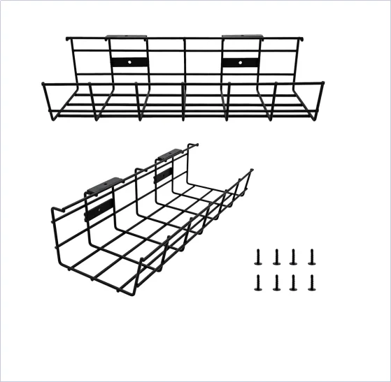 Home Office Under Standing Desk Wire Cable Cord Management Organizer Tray For Studio