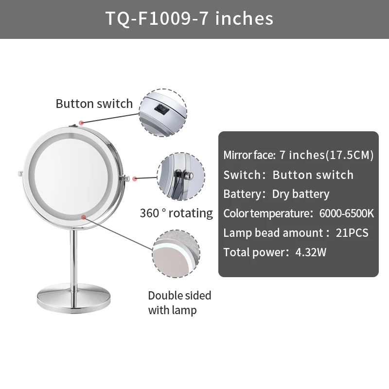 Небольшой светодиодный освещенные косметическое зеркало подарок ванная комната 10x увеличительное Круглый для