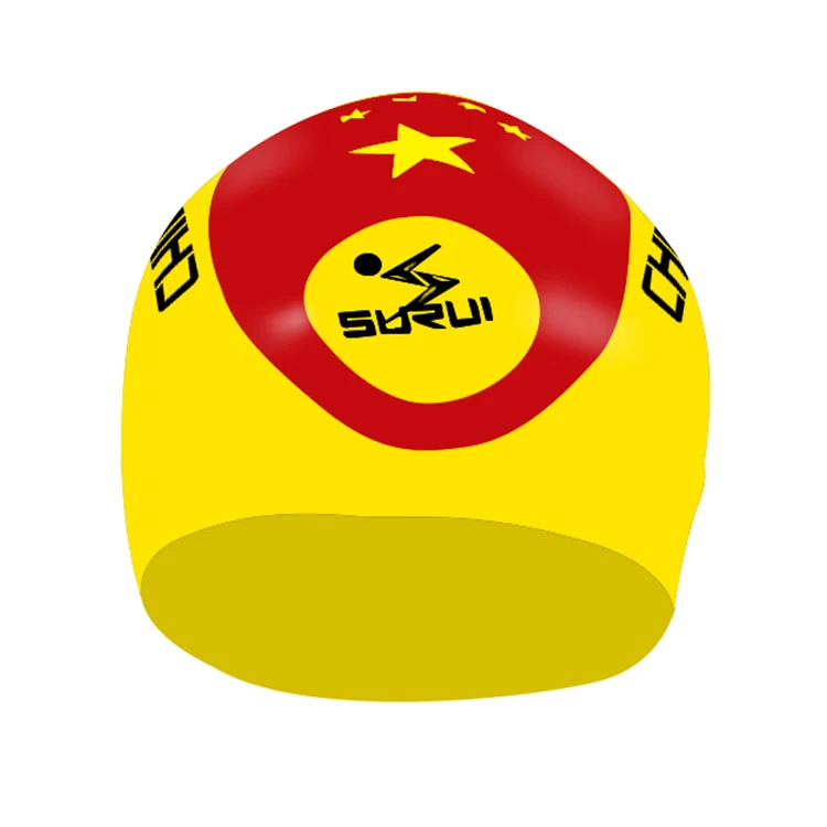 
Custom Cool Front Large Flag competition Silicone Seamless Swimming Cap 