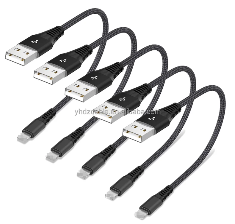 OEM ODM free custom logo Nylon braided 3FT 6FT 10FT 25CM quick charge cable for iPhone 5 6 7 USB synch transfer charging cable