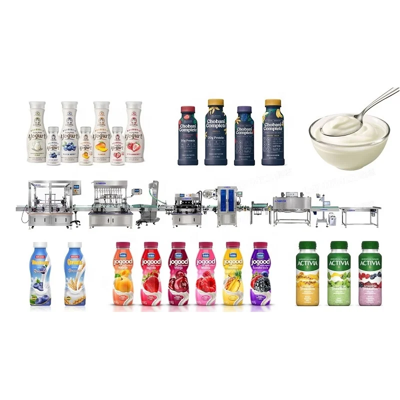 12 Nozzles 250ml Yogurt Liquid Bottle Packing Filling Production Line Machines Machine