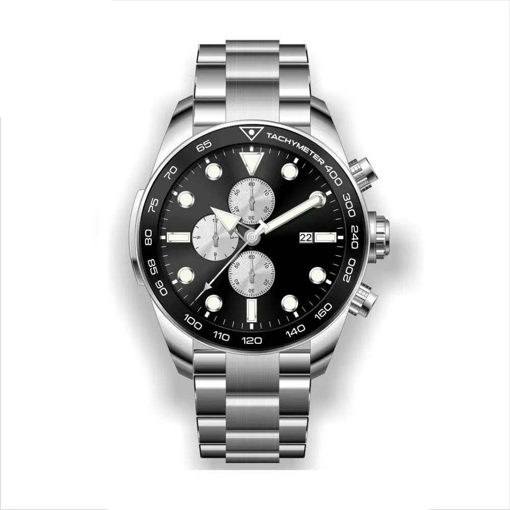Man Private Label Watch 10ATM Stainless Steel Watch Luminous Hands Aluminum Bezel Japan Movt Quartz Watches