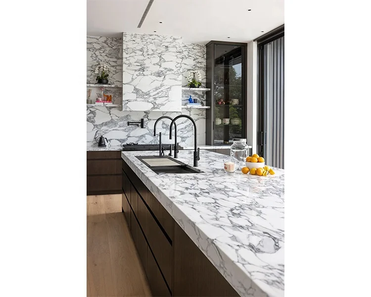Luxury Marble Tiles Stone White Marble Countertop For Designer Hotel Floor Desk Dining Table Arabescato Marble Slab