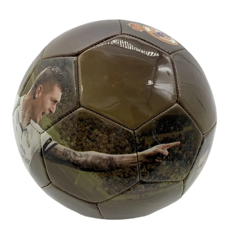 photograph pvc material size 5 soccer ball for promotion and sports