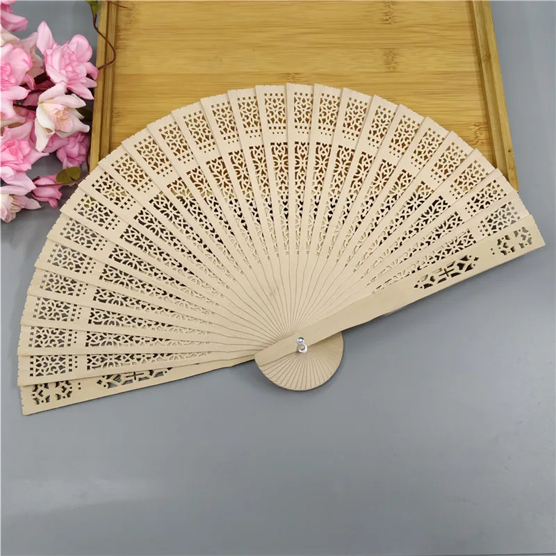 fragrant engraving logo wedding favor enterprise culture gift hot sale wedding folding incense wood hand fan