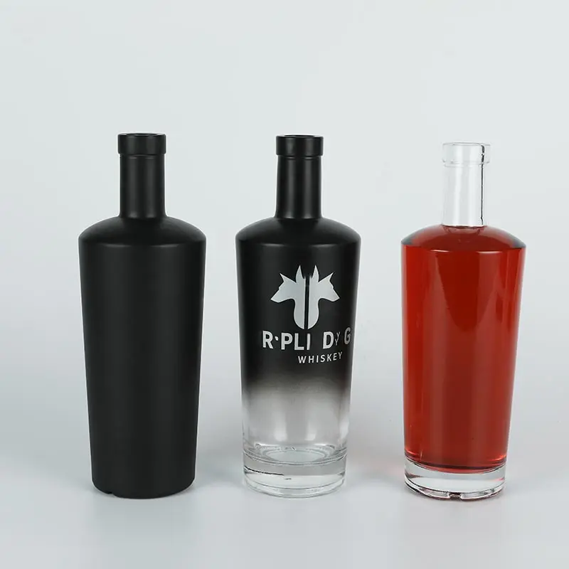 Factory Produce Price 750ml Round Spirit Alcohol Wine Vodka Whiskey Glass Liquor