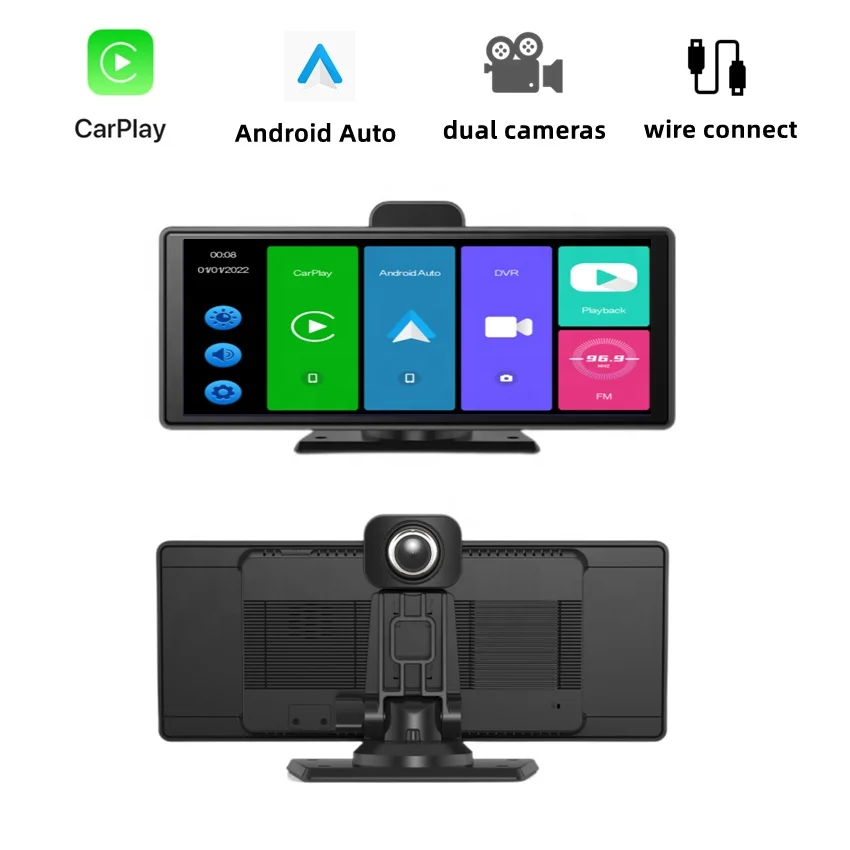 10.26 Inch dashboard Car camera support Android Auto GPS Navigation/dual cameras 1080P wire connect Ai Carplay car black box