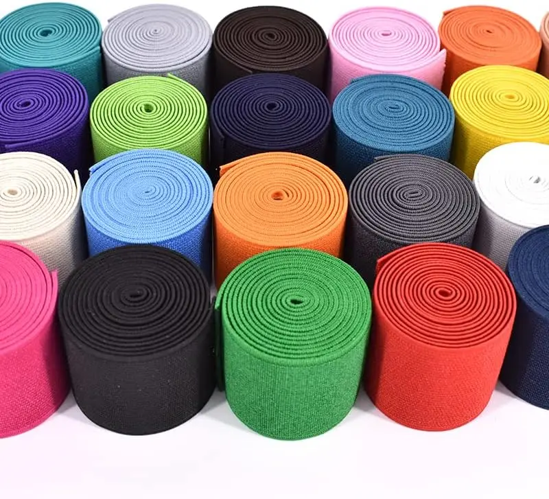 20mm-50mm Wide Knit Elastic Spool Heavy Stretch High Elasticity Band Polyester/Nylon Woven Elastic Webbing Tape