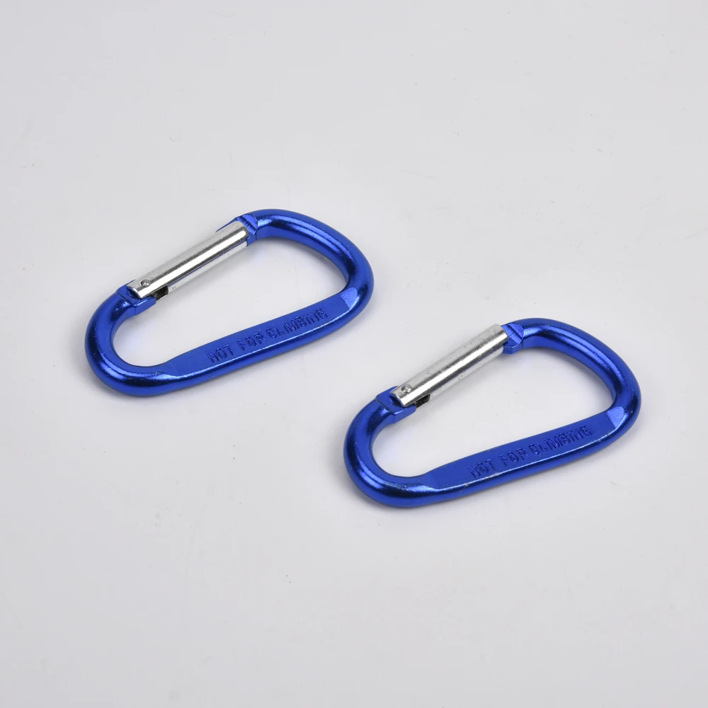 8 * 80MM China wholesale custom logo small lock keychain snap hook safety hook Aluminum D ring Carabiner
