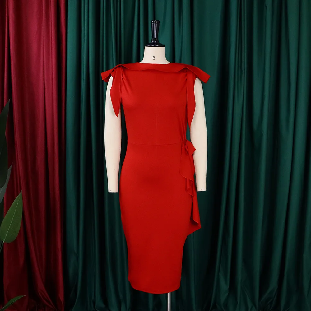 Knee Length Elegant Official Work Female Fashion Formal Ladies Office Wears Career Women Dresses