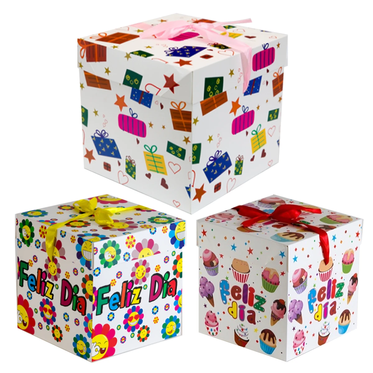Wholesale of FELIZ birthday gift cake boxes, empty boxes with lids, candy and biscuit boxes