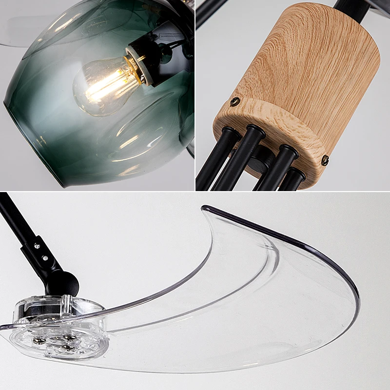 Nordic Luxury 48 Inch 4 ABS Blades LED Light AC Copper Motor Ceiling Fan With Lights