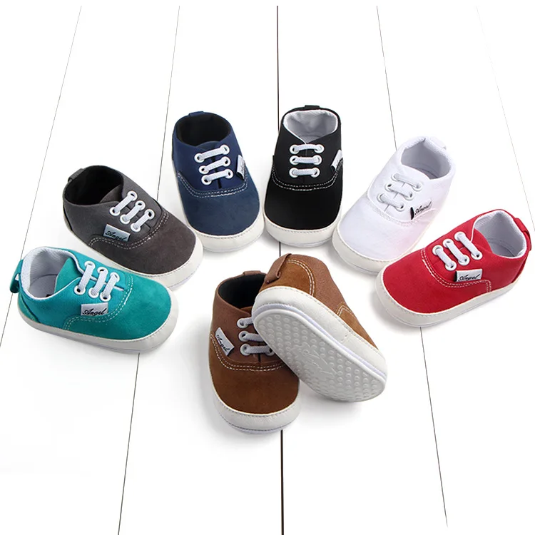 Spring Autumn 0-1-year-old Newborn Baby Classic Baby Shoes Canvas Prewalking Shoes with Soft Sole