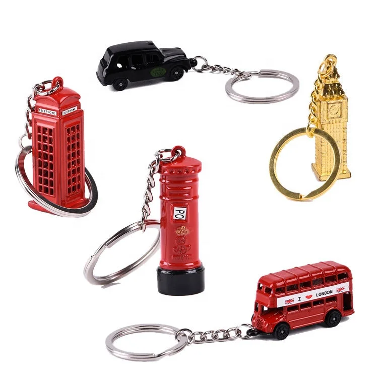 London Key Ring  Key Chains Souvenirs Key Rings Big Ben Post Box Taxi Double  Decker Bus Keychain