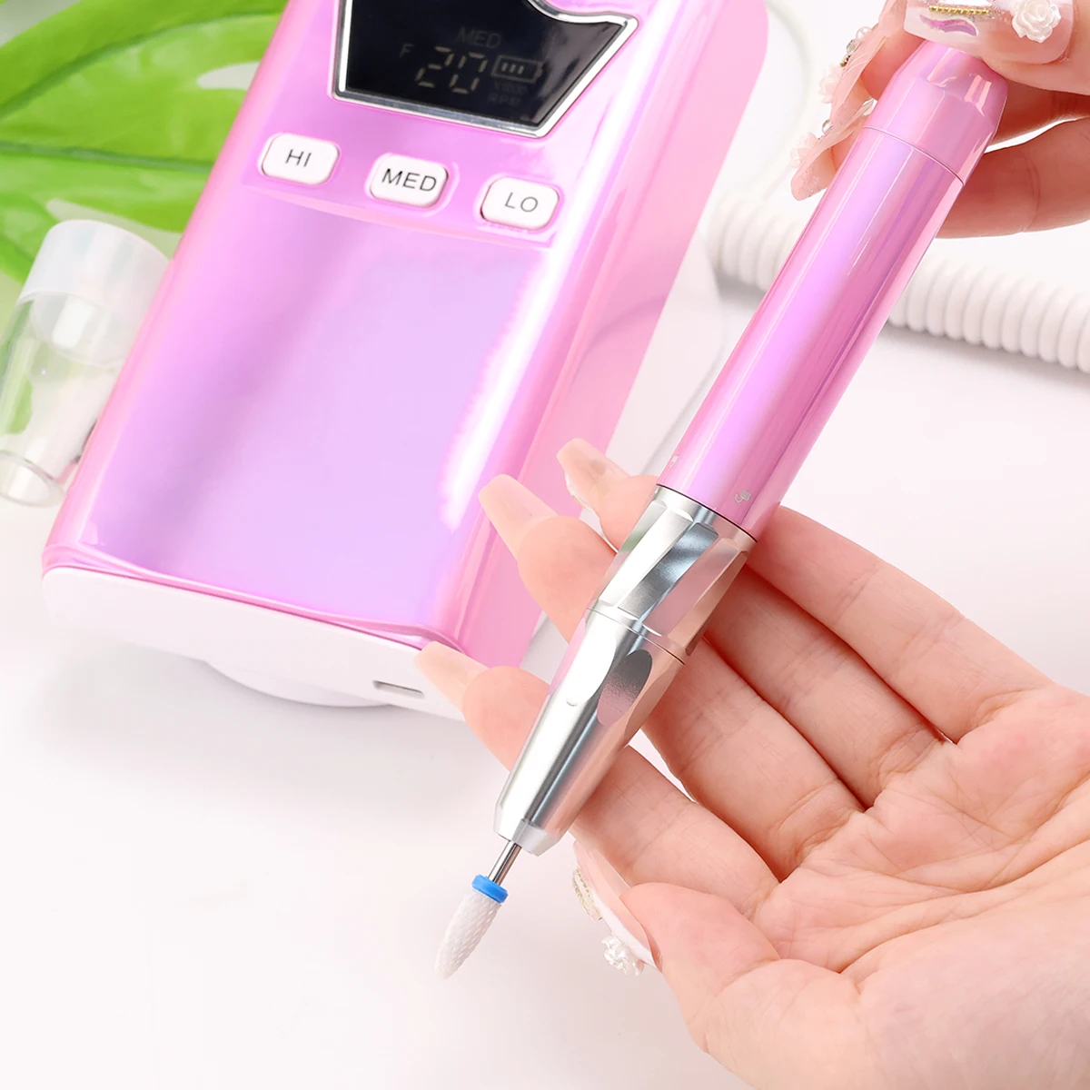 Electric Nail File Machine High Torque Brushless Portable Mobile Nail Drill Rechargeable Machine Manufacturer