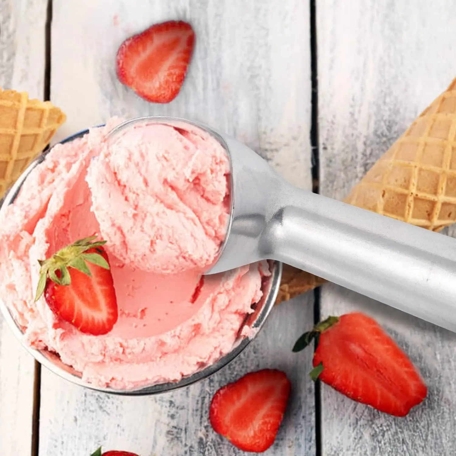 Nonstick Anti-Freeze Aluminum Scooper Spoon Heavy Duty Durable Sorbet Ice Cream Scoop