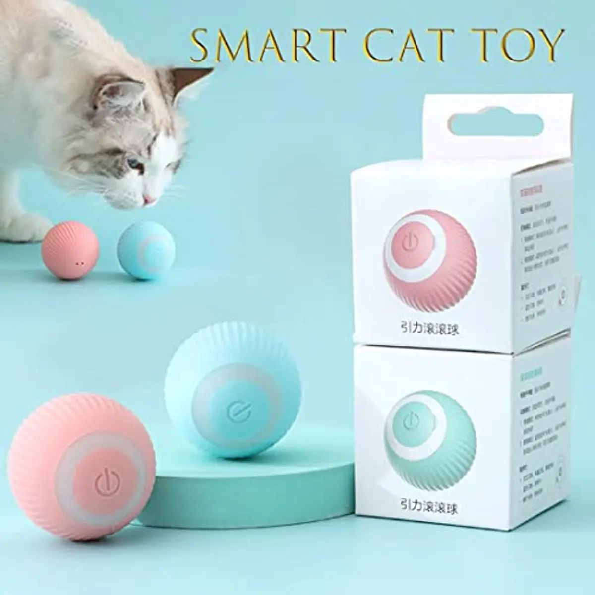 Smart Cat Toys Automatic Rolling Ball Electric Cat Toys Interactive for Cats Training Self Moving Kitten Toys Pet Accessories